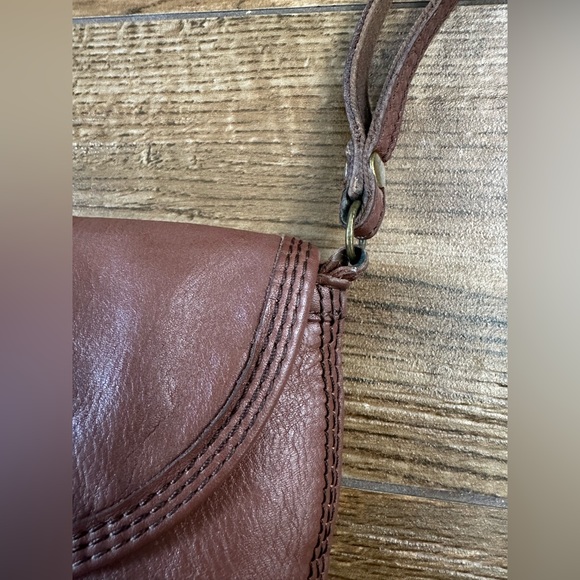 Vintage Lucky Brand Brown Leather Clutch Bag, Y2K Clutch - Picture 9 of 12